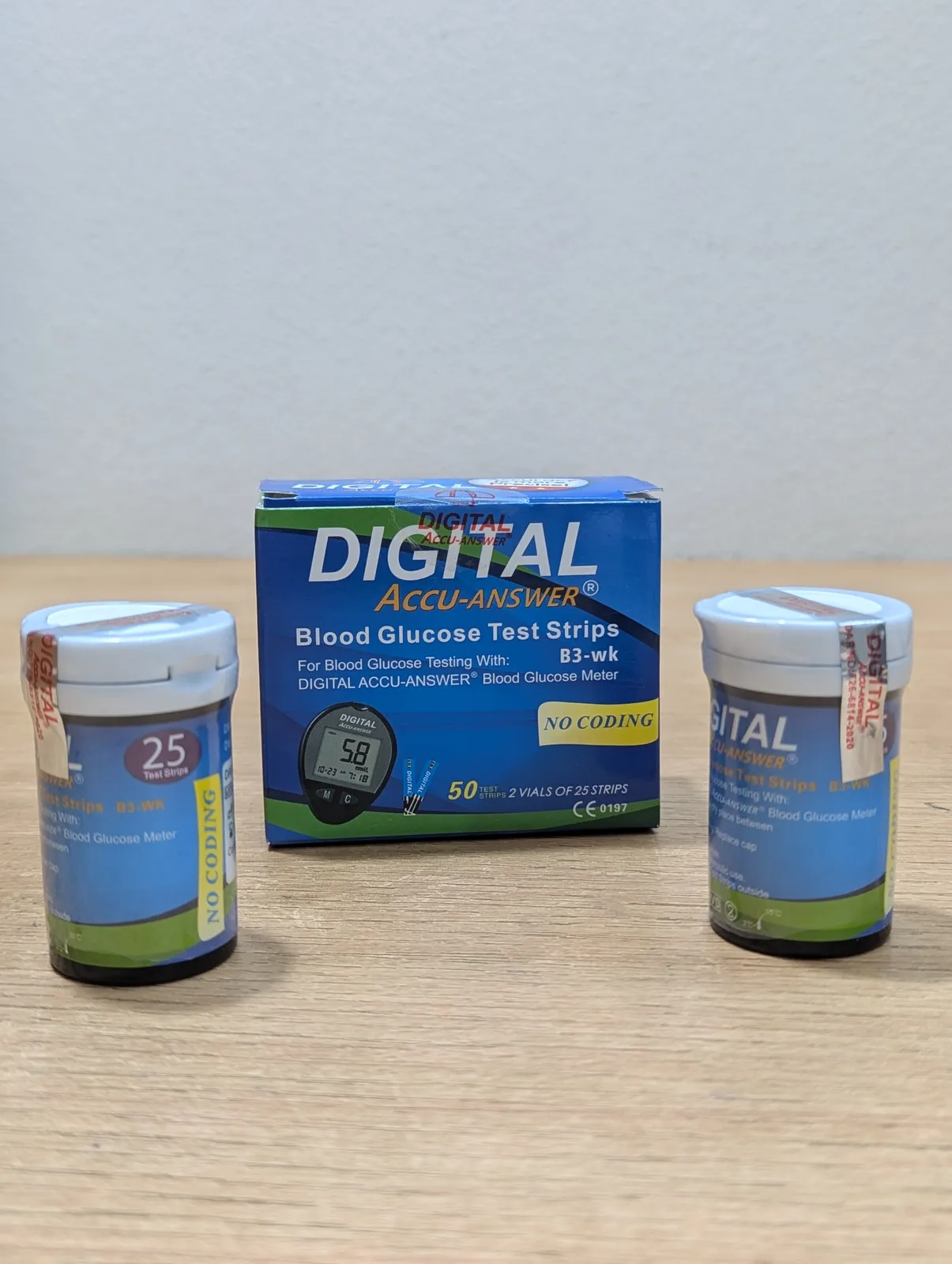 Digital Accu-Answer Blood Glucose Test Strips (B3-wk) – 25 Test Strips Per vial
