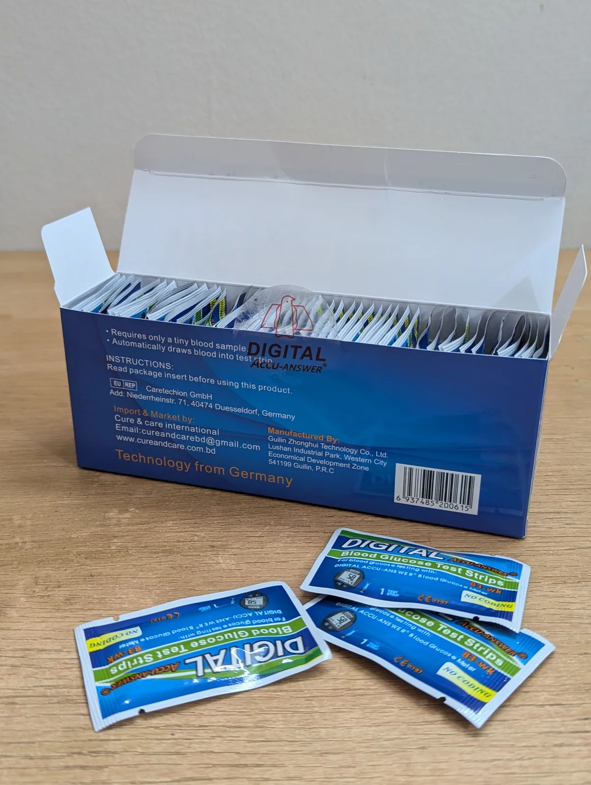 Digital Accu-Answer Blood Glucose Test Strips (Foil Type) – 50 Strips